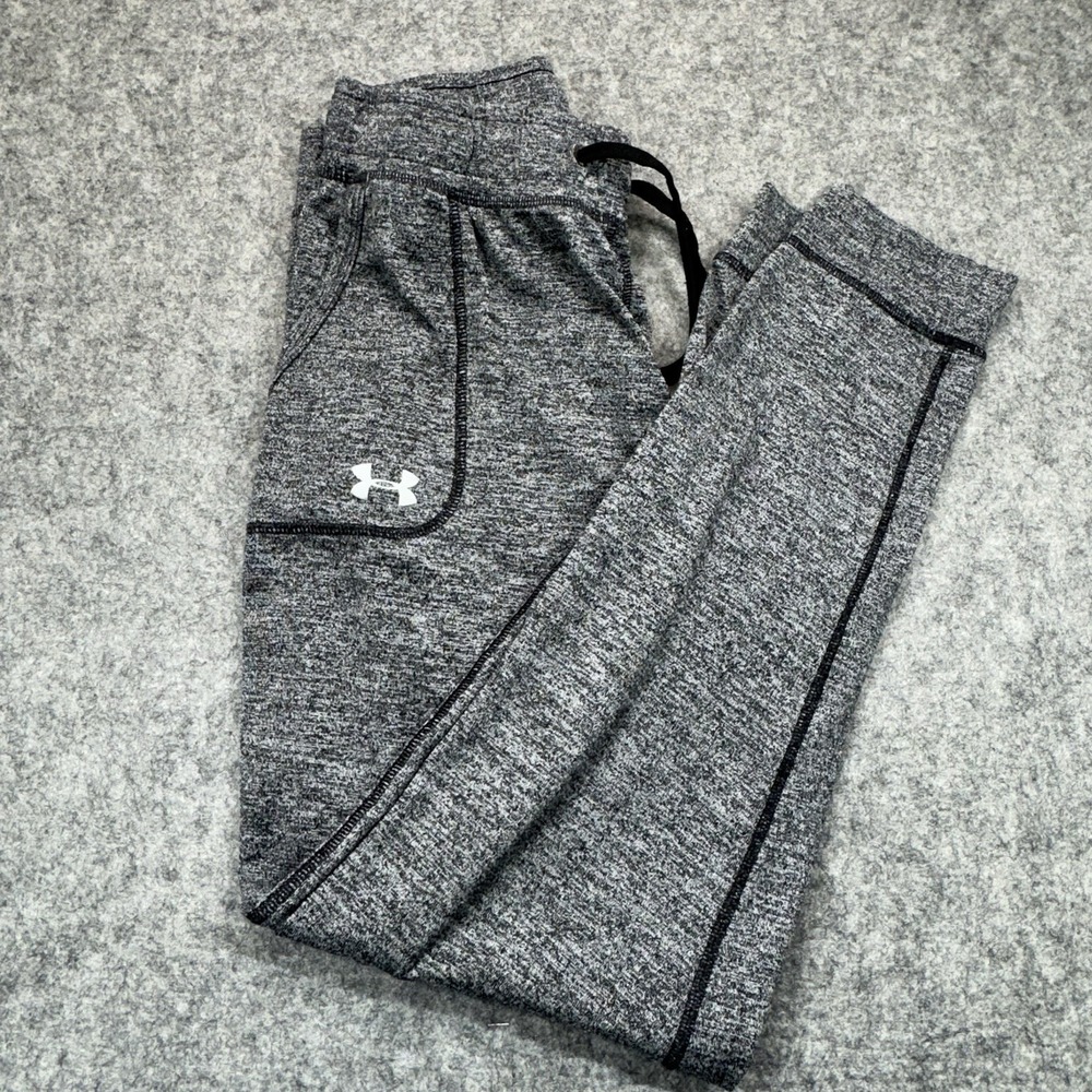 Under Armour Joggers Men's Small Gray Black Elastic Waist High Rise Loose Fit - Picture 1 of 10